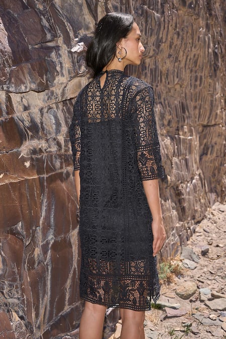 Dash And Dot Black Boxy Lace Dress 