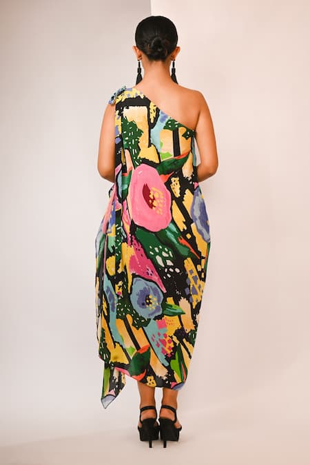 Rimi Nayak Watersplash Floral Printed Dress 