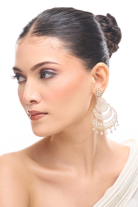 Buy Nazaakat By Samara Singh White American Diamond Earrings Online at Aza Fashions Buy_Nazaakat By Samara Singh_White American Diamond Earrings _Online_at_Aza_Fashions