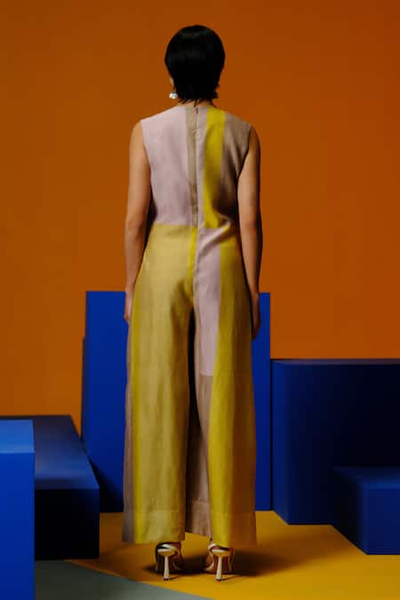 Clos Designer Linen Silk Jumpsuit 