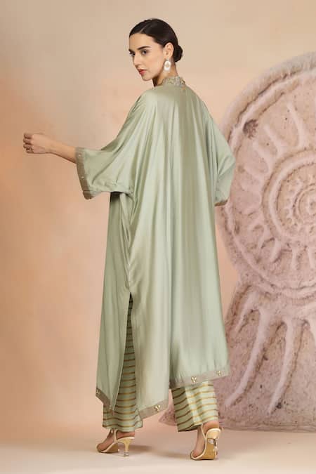 Soniya G Pista Green Embroidered Kurta & Pant Set 