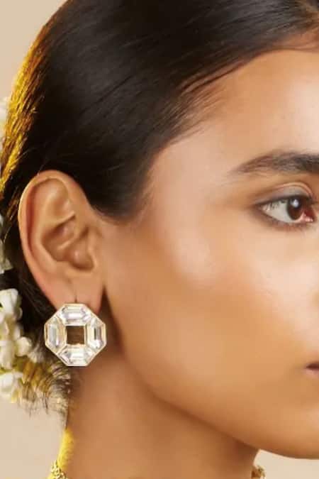 Shop Bblingg White Crystals Cavana Mini Studs With Swarovski at Aza Fashions Shop_Bblingg_White Crystals Cavana Mini Studs With Swarovski _at_Aza_Fashions