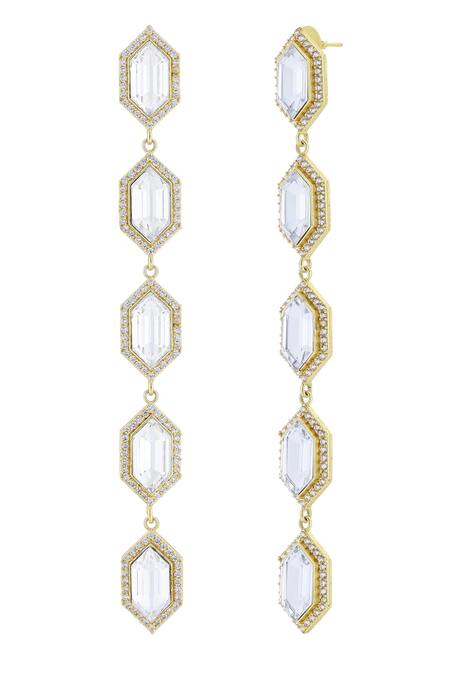 Bblingg White Crystals Cavi Danglers With Online at Aza Fashions Bblingg_White Crystals Cavi Danglers With _Online_at_Aza_Fashions
