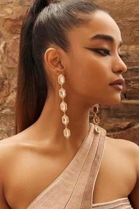 Bblingg White Crystals Cavi Danglers With 