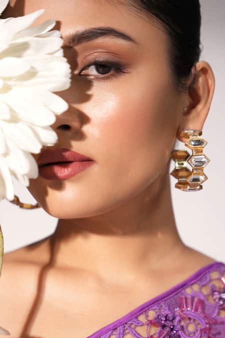 Bblingg White Crystals Cavana Hoops With 