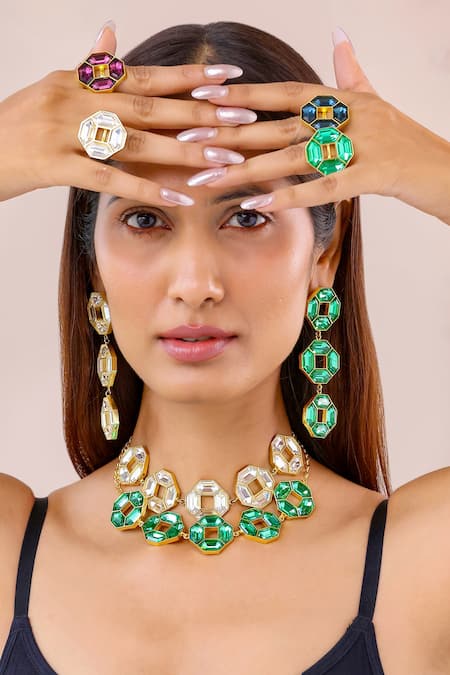 Shop Bblingg Purple Crystals Cavana Adjustable Ring at Aza Fashions Shop_Bblingg_Purple Crystals Cavana Adjustable Ring _at_Aza_Fashions