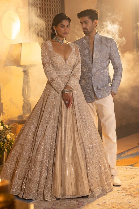 House Of Sikka Ivory Designer Anarkali Set 