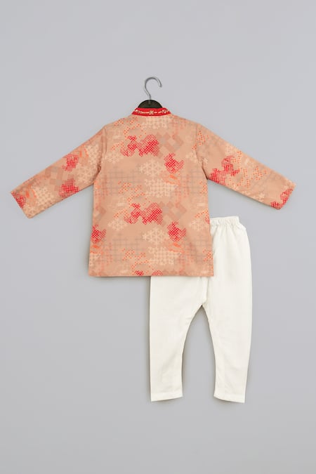 Little Brats Designer Cotton Silk Kurta Pajama Set 