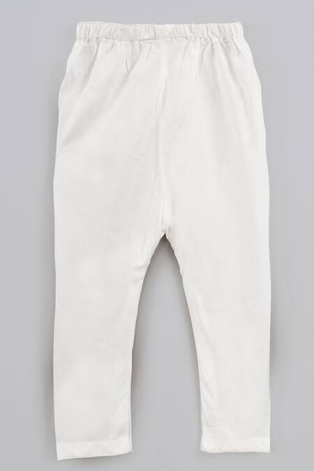 Buy_Little Brats_Beige Cotton, Silk Embroidery Designer Kurta Pajama Set _Online_at_Aza_Fashions