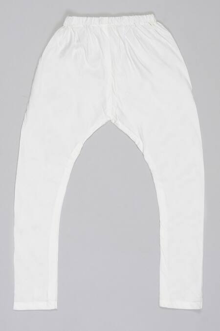 Shop_Little Brats_Blue Cotton, Silk Embroidery Designer Floral Kurta And Pajama Set _Online_at_Aza_Fashions