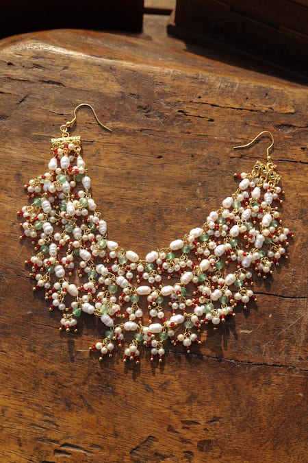 Paisley Pop Gold Pearl Braid Pin Online at Aza Fashions Paisley Pop_Gold Pearl Braid Pin _Online_at_Aza_Fashions