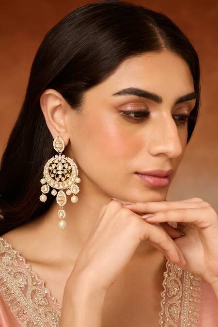 Paisley Pop Gold Plated Pearls, Stones Kundan Necklace Set at Aza Fashions Paisley Pop_Gold Plated Pearls, Stones Kundan Necklace Set _at_Aza_Fashions