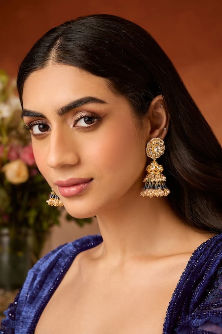 Paisley Pop Kundan Jhumka Earrings 