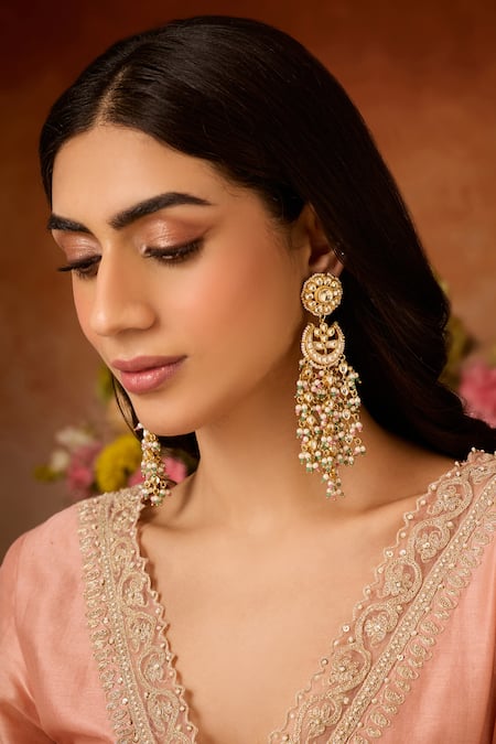 Paisley Pop Kundan & Pearl Designer Earrings 
