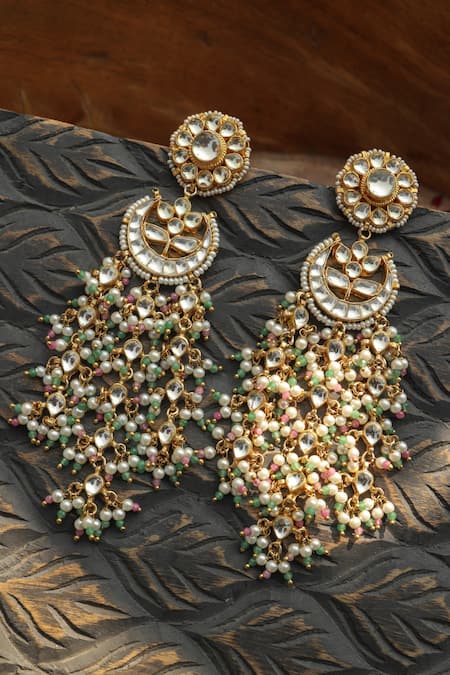 Paisley Pop Kundan & Pearl Designer Earrings 