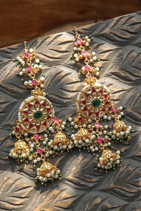 Paisley Pop Kundan Jhumka Earrings 