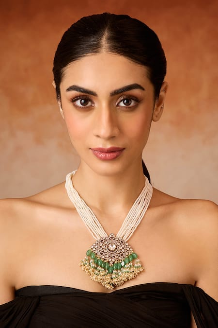 Paisley Pop Mint Polki Necklace 