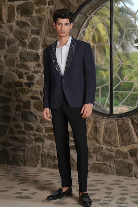 Hilo Design Navy Blue Tailored Co-ord Set 