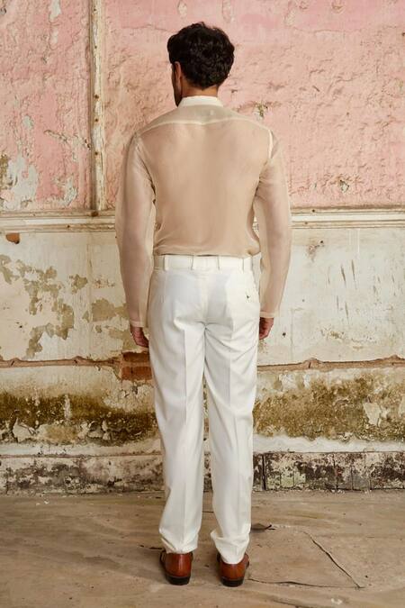 Buy_PIRI INDIA_Ivory Organza Embroidery Designer Jacket Set _Online_at_Aza_Fashions