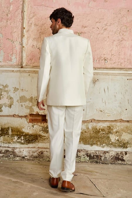 PIRI INDIA Designer Ivory Embroidered Jacket Set 