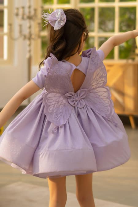 Fayon Kids Purple Bows Shimmer Designer Dress Online at Aza Fashions Fayon Kids_Purple Bows Shimmer Designer Dress _Online_at_Aza_Fashions