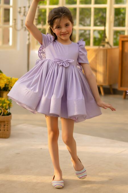 Buy Fayon Kids Purple Bows Shimmer Designer Dress Online at Aza Fashions Buy_Fayon Kids_Purple Bows Shimmer Designer Dress _Online_at_Aza_Fashions