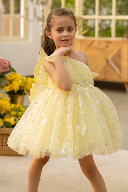 Buy Fayon Kids Yellow Net Sequins Designer Dress Online at Aza Fashions Buy_Fayon Kids_Yellow Net Sequins Designer Dress _Online_at_Aza_Fashions