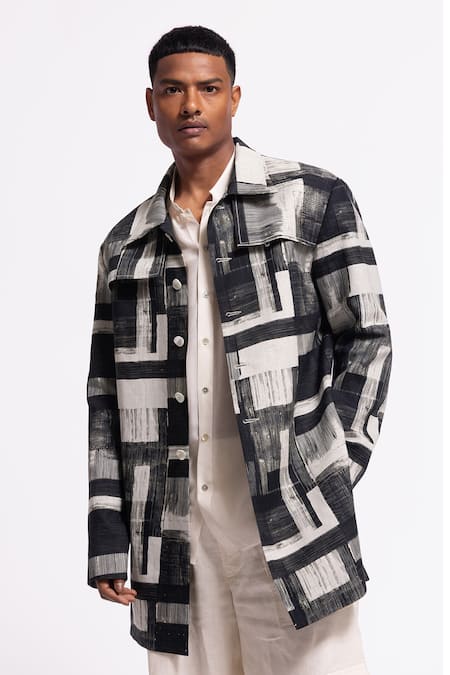 Balance By Rohit Bal Ivory Linen Designer Jacket 