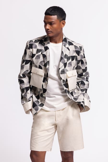 Balance By Rohit Bal Geometric Pattern Designer Jacket 
