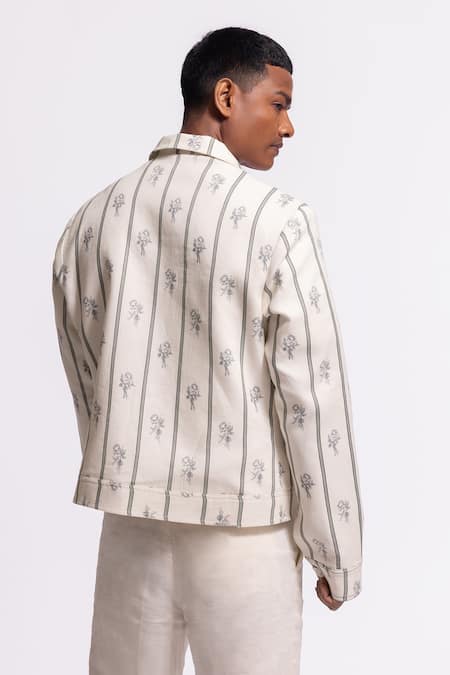 Shop Balance By Rohit Bal Ivory Linen Embroidery Floral Printed Designer Jacket at Aza Fashions Shop_Balance By Rohit Bal_Ivory Linen Embroidery Floral Printed Designer Jacket _at_Aza_Fashions
