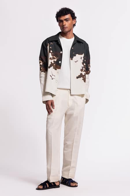 Balance By Rohit Bal Ivory Linen Designer Jacket Online at Aza Fashions Balance By Rohit Bal_Ivory Linen Designer Jacket _Online_at_Aza_Fashions