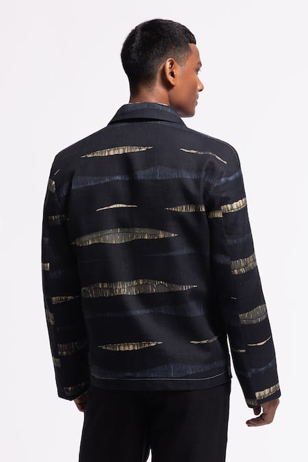 Shop Balance By Rohit Bal Black Linen Designer Jacket at Aza Fashions Shop_Balance By Rohit Bal_Black Linen Designer Jacket _at_Aza_Fashions