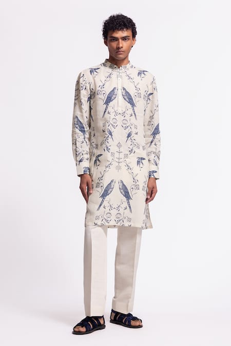 Shop Balance By Rohit Bal Ivory Linen Designer Kurta at Aza Fashions Shop_Balance By Rohit Bal_Ivory Linen Designer Kurta _at_Aza_Fashions