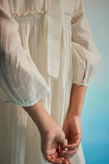 Shop Ahmev Ivory Chanderi Cotton Embroidery Round Neck Hakanai Square Sleeve Top Online at Aza Fashions Shop_Ahmev_Ivory Chanderi Cotton Embroidery Round Neck Hakanai Square Sleeve Top _Online_at_Aza_Fashions