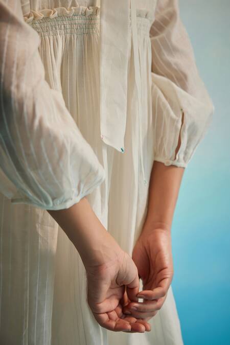 Shop_Ahmev_Ivory , , Embroidery Round Neck Kurta Set _Online_at_Aza_Fashions