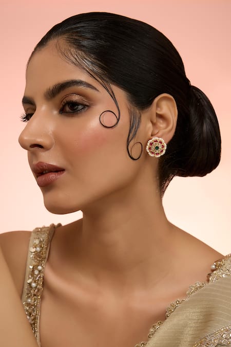 Karisa Designs Kamal Kundan Multi Color Earrings 