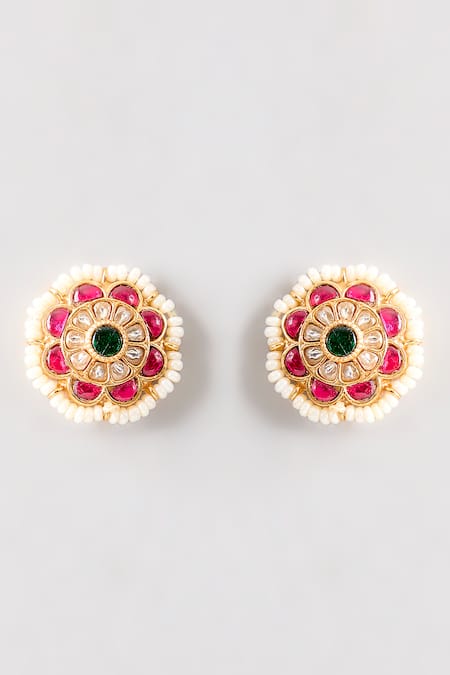Karisa Designs Kamal Kundan Multi Color Earrings 