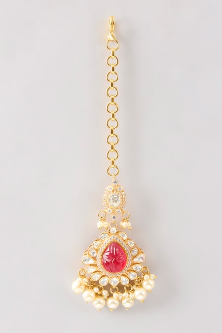 Shop Karisa Designs White Designer Taavir Maangtikka at Aza Fashions Shop_Karisa Designs_White Designer Taavir Maangtikka _at_Aza_Fashions