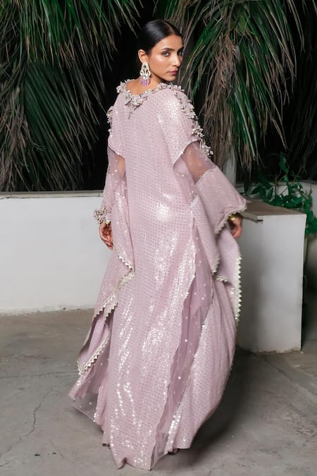 Aurouss Sequin Embroidered Lilac Kaftan 