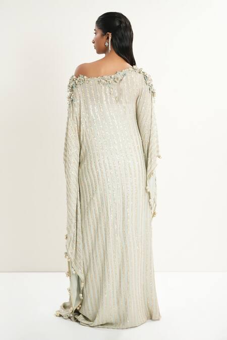Aurouss Sequin Embroidered Green Kaftan 