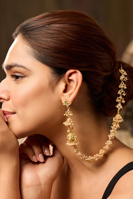 Paisley Pop Kundan Jhumka Earrings 