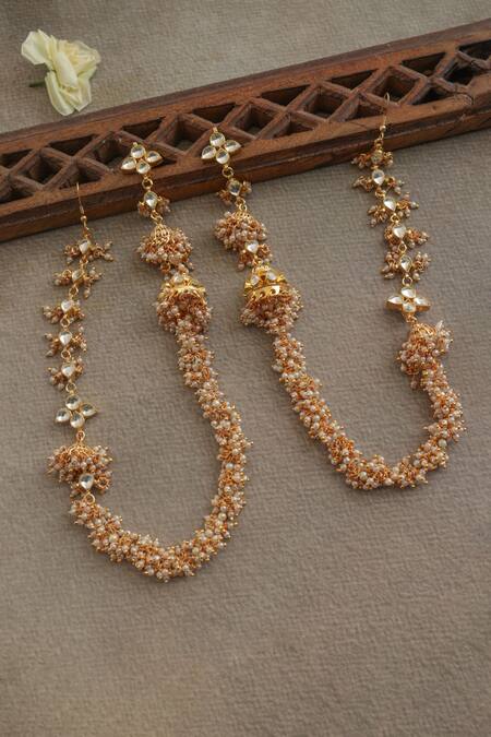 Paisley Pop Kundan Jhumka Earrings 