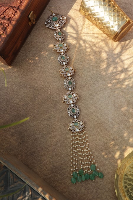 Paisley Pop Mint Polki Braid Pin 