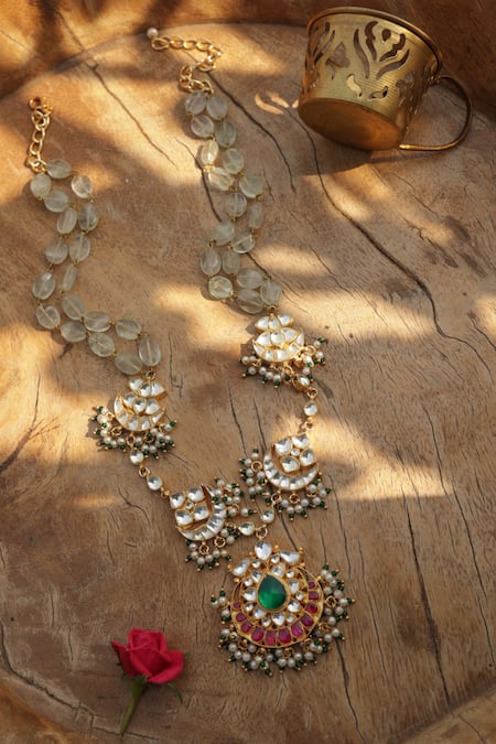 Paisley Pop Designer Kundan Necklace 