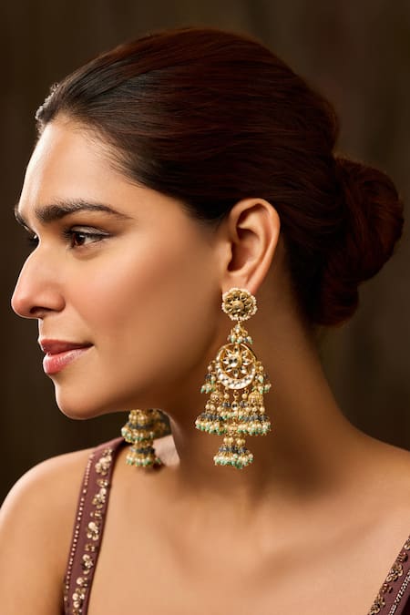 Paisley Pop Kundan Jhumki Earrings 