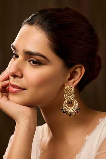 Buy Paisley Pop Multi Color Pearls, Stones Multicolored Kundan Earrings Online at Aza Fashions Buy_Paisley Pop_Multi Color Pearls, Stones Multicolored Kundan Earrings _Online_at_Aza_Fashions