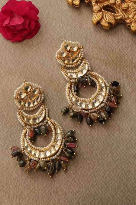 Paisley Pop Multicolored Kundan Earrings 