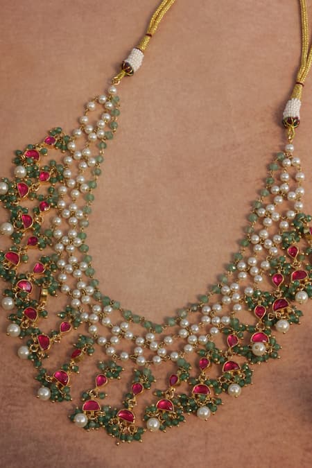 Shop_Paisley Pop_Pink Kundan Necklace _Online_at_Aza_Fashions