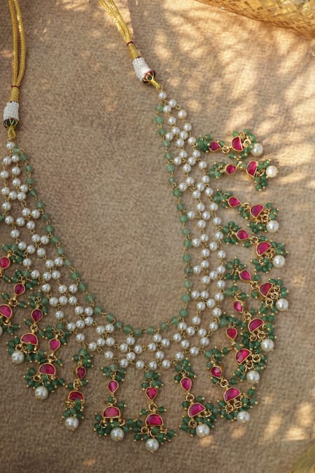 Buy_Paisley Pop_Pink Kundan Necklace 