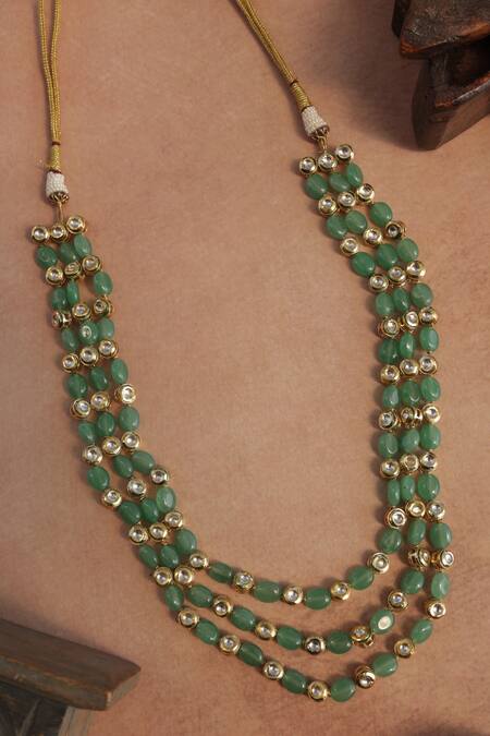Shop_Paisley Pop_Mint Kundan Layered Necklace _Online_at_Aza_Fashions